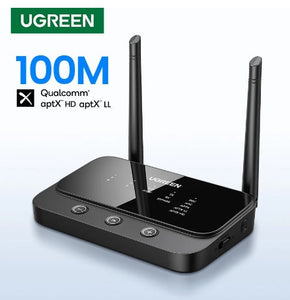 UGREEN 100m langafstand Bluetooth 5.0-senderontvanger - Naatlose oudiostroming oor 100m-reeks