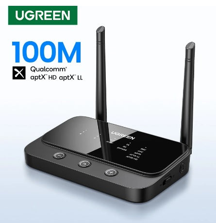 UGREEN 100m Long Range Bluetooth 5.0 Transmitter Receiver - Seamless Audio Streaming Over 100m Range