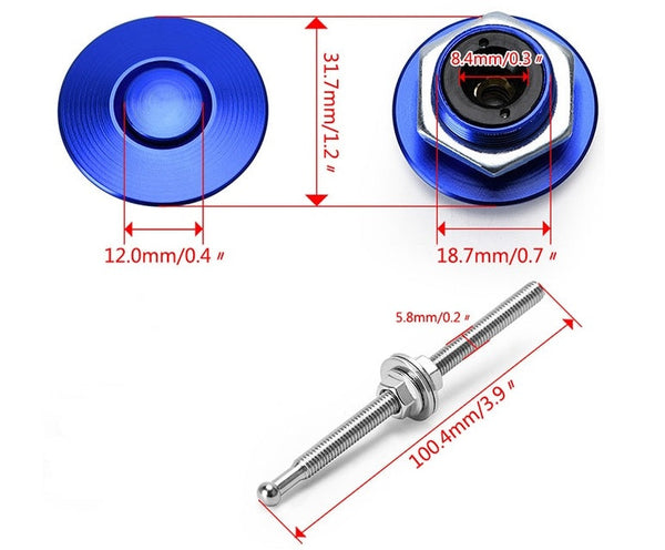 1.25" Universal JDM Push Button Billet Clip Kit for Secure Attachment | JDM Style Accessory