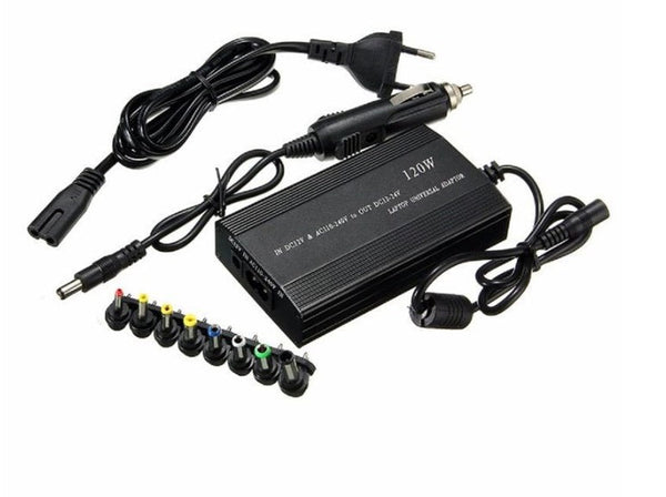 120W Universal Laptop DC Car Charger Kit