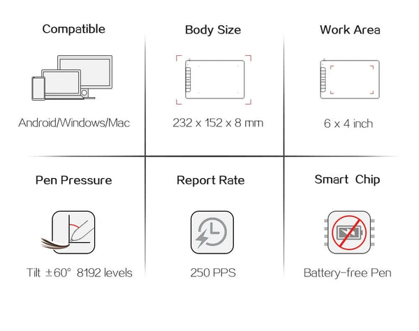 VEIKK VK640 6x4 inch Graphics Drawing Tablet