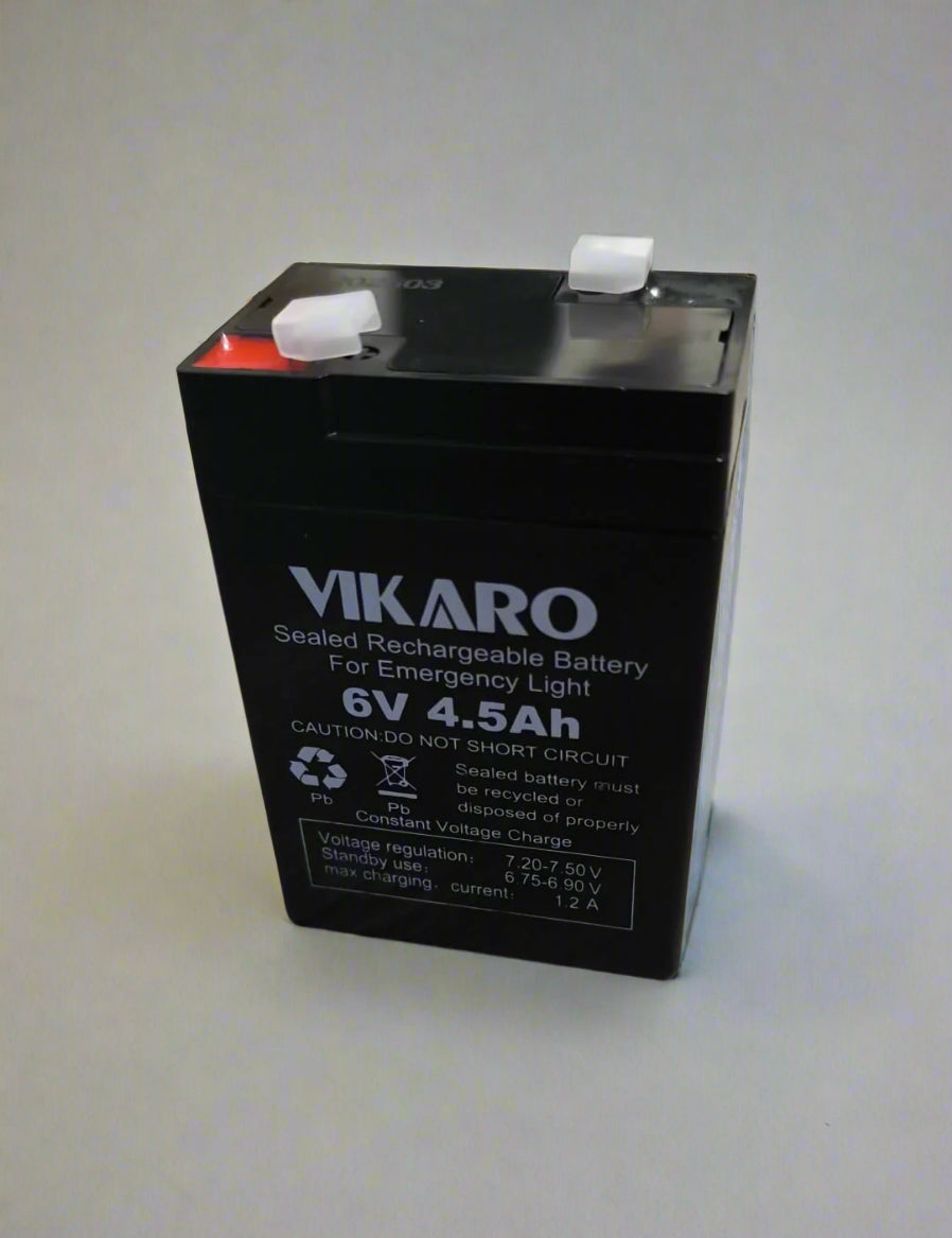 VIKARO 4.5ah 6v Rechargeable Solar Battery - High-Quality Battery for Solar-Powered Systems - Electromann SA