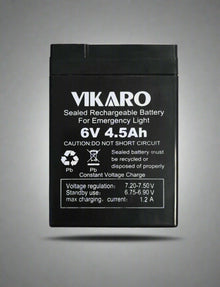 VIKARO 4.5ah 6v Rechargeable Solar Battery - High-Quality Battery for Solar-Powered Systems - Electromann SA