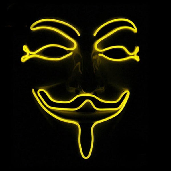 Vendetta EL-Wire Light Up Party Mask - GREEN