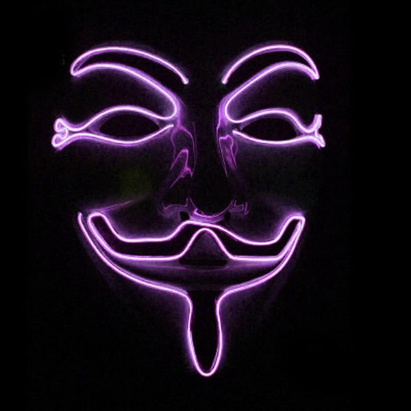 Vendetta EL-Wire Light Up Party Mask - RED