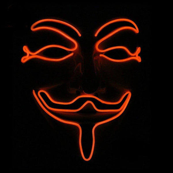 Vendetta EL-Wire Light Up Party Mask - RED