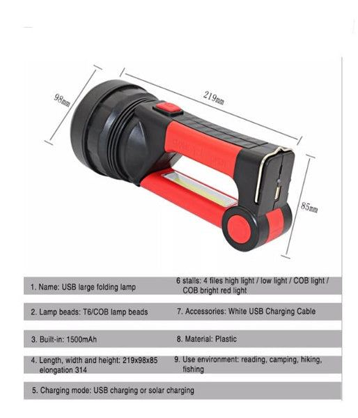 W8106 Solar Energy Portable Torch/Emergency Light