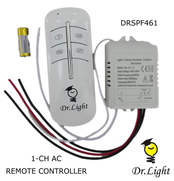 DR Light 1 Channel AC 220v Remote Controlled Switch - Wireless Control for Home Appliances and Lights