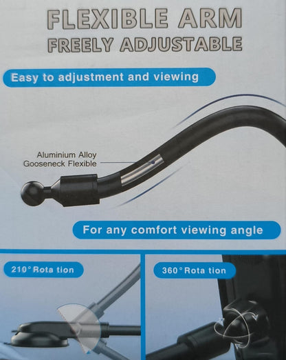 Premium Car Mobile Phone Holder - Full Curved with Flexible Arm (10007742) - Electromann SA