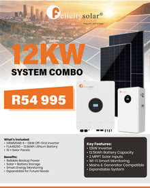 Felicity Solar 12kW 48V Inverter, Battery & Solar Panel Combo (10008441)