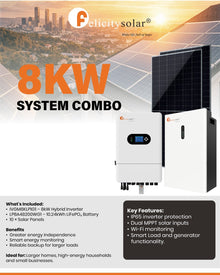 Felicity Solar 8kW 48V Inverter, Battery and Solar Panel Combo (10008458)