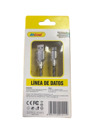 ANDOWL 1Meter 3.1A Type-C Fast Charging Cable - Efficient and Convenient Charging for Type-C Devices - Electromann SA