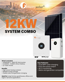 Felicity Solar 12kW 48V Inverter, Battery & Solar Panel Combo (10008441)