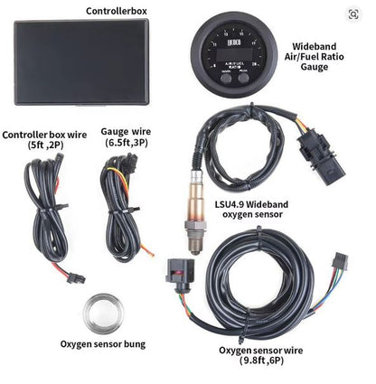 Universal 12V 52MM Air Fuel Ratio Gauge Ultra-Thin Round S-Series (10008963) - Electromann SA