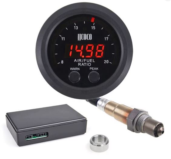 Universal 12V 52MM Air Fuel Ratio Gauge Ultra-Thin Round S-Series (10008963) - Electromann SA