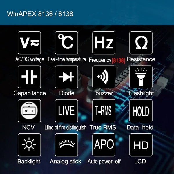 WinAPEX ET8136 Touch Screen Digital Automatic Multimeter