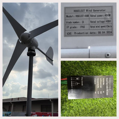 400W 3 Blades 48V Wind Turbine with Charge Controller (10008912)