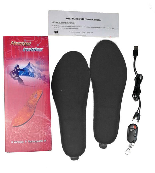 USB Remote Controlled Electric Heated Shoe Insole Kit - Keep Your Feet Warm in Cold Weather