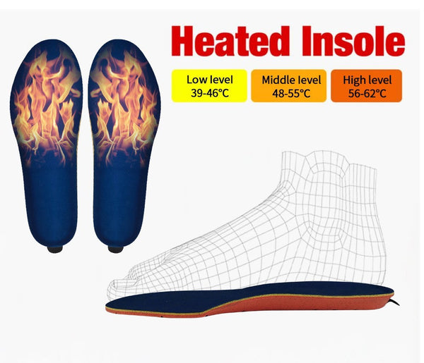 USB Remote Controlled Electric Heated Shoe Insole Kit - Keep Your Feet Warm in Cold Weather