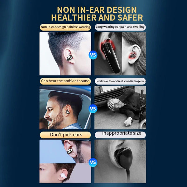 Wireless Bone Conduction Ear-Clip Bluetooth Earphones