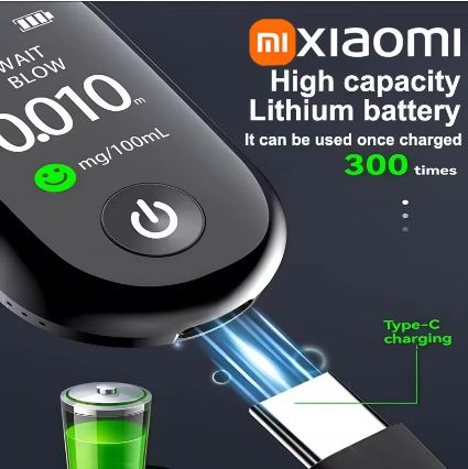 Xiaomi Portable Mini Digital Breath Alcohol Tester Breathalyzer with LCD Display