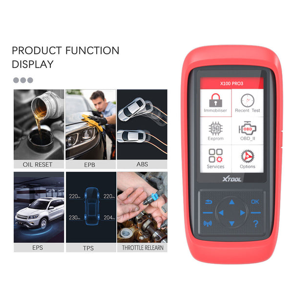 XTOOL X100 PRO3 Auto IMMO Key Programming Code Reader and Engine Diagnostic Scanner