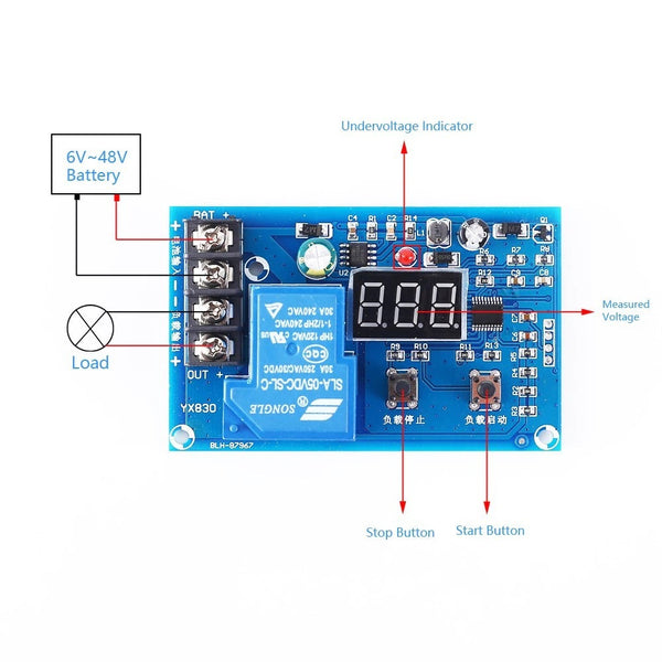 Over-Discharge Low Voltage Disconnect and Battery Protection Charger Board