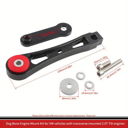 1pc VW Dog Bone Engine Mount Kit, Front Position, Compatible with Transverse 2.0T Engines, Includes Mount Body, Aluminum Washers, and Torque Mount Bolt (10007657) - Electromann SA