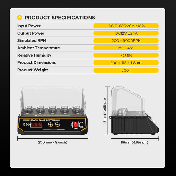 Autool SPT360 Car Spark Plug Tester with 5 Adjustable Testing Holes