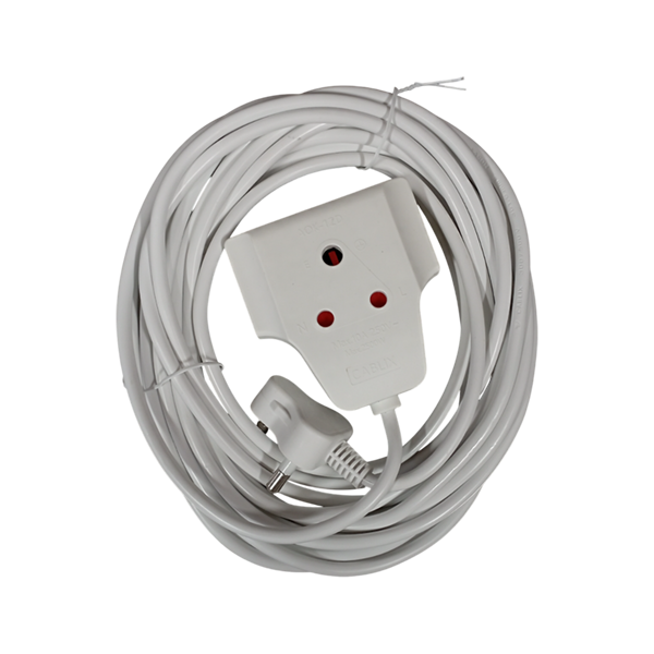 220v 10amp 2500w 10m Extension Cord With Two-Way Multi-Plug - Versatile and Convenient Power Solution (10008128) - Electromann SA