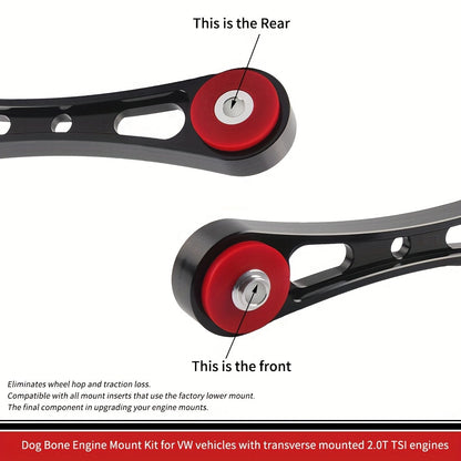 1pc VW Dog Bone Engine Mount Kit, Front Position, Compatible with Transverse 2.0T Engines, Includes Mount Body, Aluminum Washers, and Torque Mount Bolt (10007657) - Electromann SA
