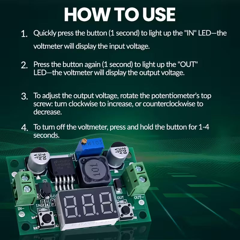 LM2596 DC-DC Voltage Regulator Adjustable Step Down Power Supply - Electromann SA