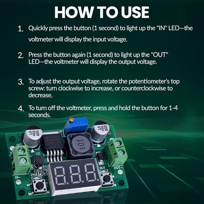 LM2596 DC-DC Voltage Regulator Adjustable Step Down Power Supply - Electromann SA