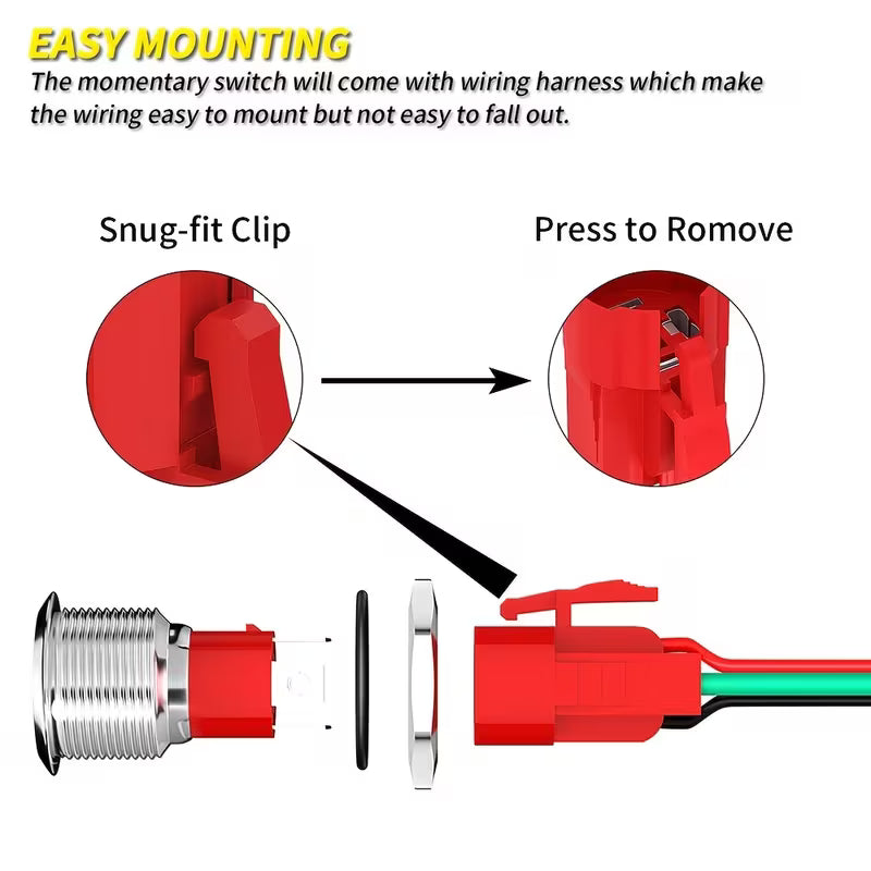 19mm 20A Large Current Metal Momentary Push Button Switch (10008257) - Electromann SA