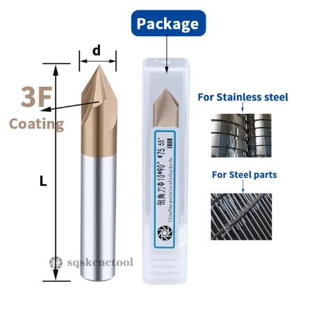 Cnc Cutters Carbide Chamfer Milling 90-Degree 8mm Cutter