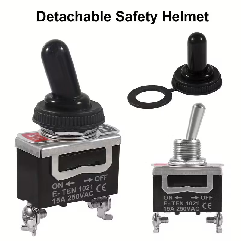 D-FLIFE Heavy-Duty Copper Alloy 15A 250V 2-Pin SPST On/Off Toggle Switch (10003985) - Electromann SA