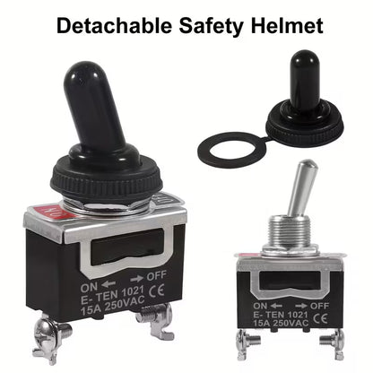 D-FLIFE Heavy-Duty Copper Alloy 15A 250V 2-Pin SPST On/Off Toggle Switch (10003985) - Electromann SA