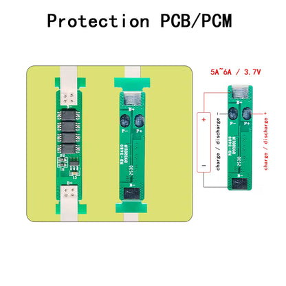 1S 5-6Amp BMS PCB Protection Board For 3.7V 18650 Li-Ion Lithium Battery Cells  (10006582) - Electromann SA