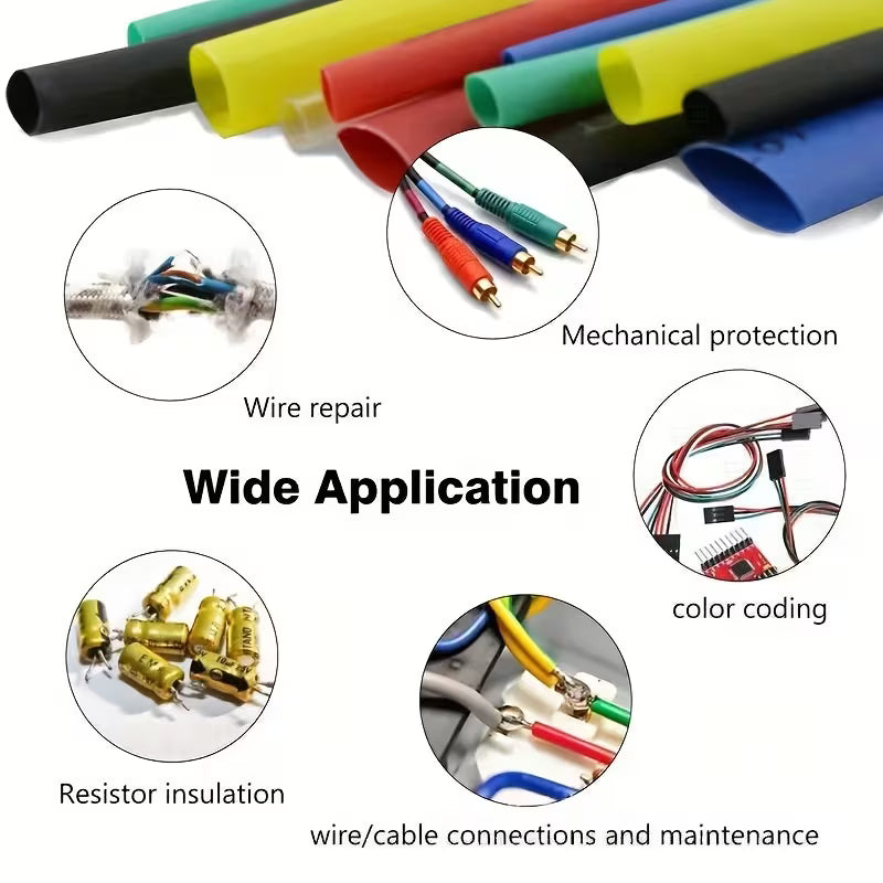 328pcs 2:1 Polyolefin Heat Shrink Tubing - Electromann SA