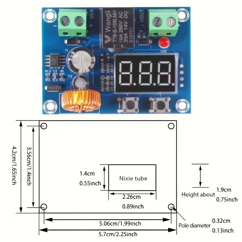 XH-M609 Battery Low Voltage Disconnect Switch with LED Display (10005416) - Electromann SA