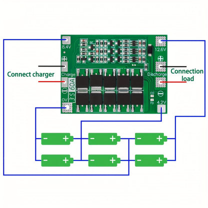 3S/4S 40A/60A Li-ion Lithium Battery Charger Protection Board for 18650  Cells - Electromann SA