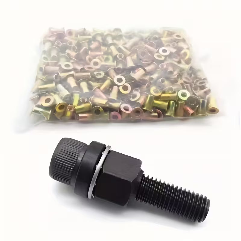 165pcs Blind Rivet Nut M3 M4 M5 M6 M8 M10 M12 Rivnut Carbon Steel Flat Head Threaded Insert Nut Kit (10004594) - Electromann SA