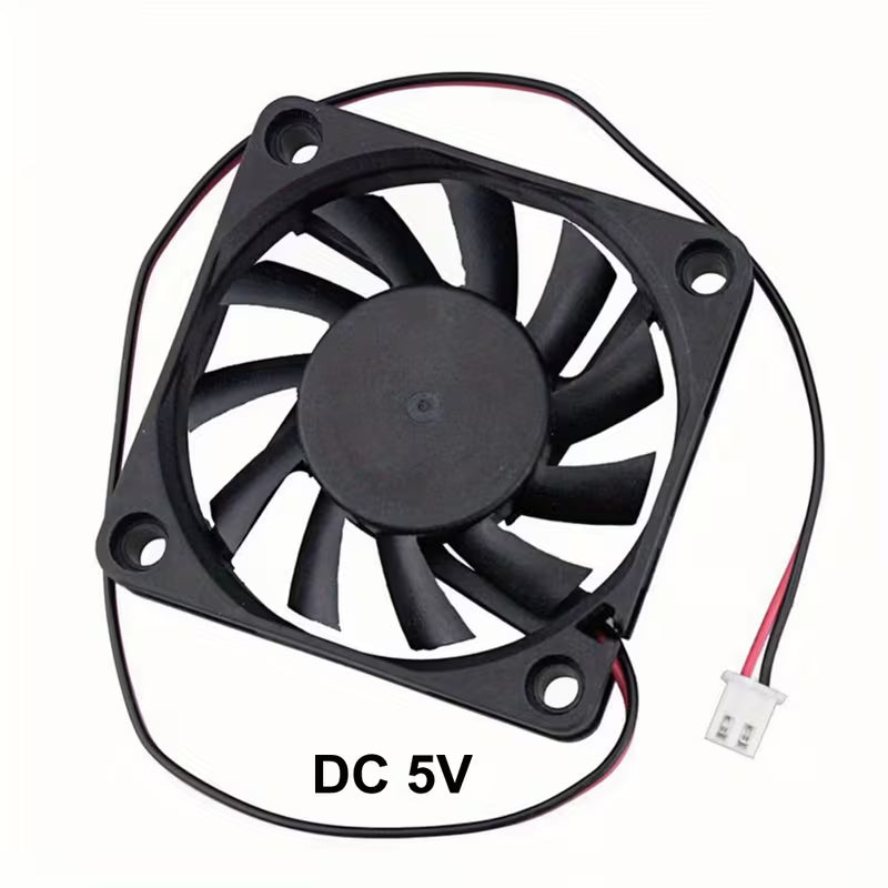60x60x10mm DC Cooling Fan | 2-Pin PC Computer Case Fan, Operates at 5V, 12V - Electromann SA