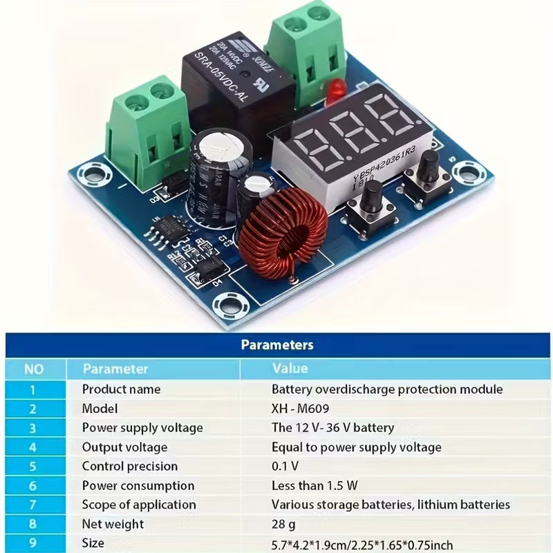 XH-M609 Battery Low Voltage Disconnect Switch with LED Display (10005416) - Electromann SA