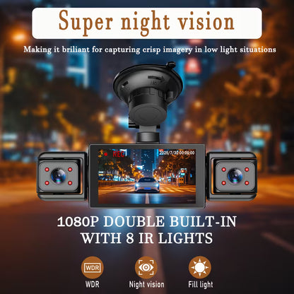 360° Car Dash Cam, 1080P Front + 480P Left Right Rear Camera (10007837) - Electromann SA