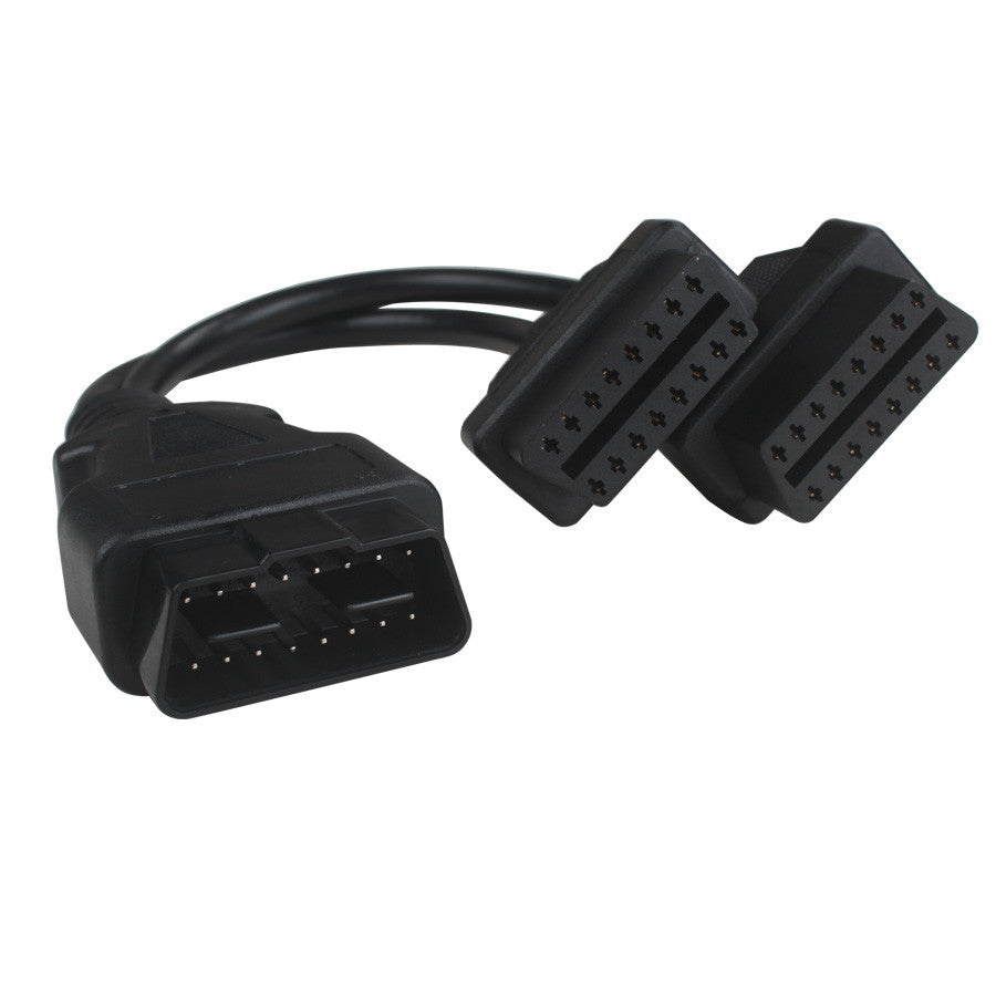 OBD2 One to Two Auto Conversion Plug Separator with Two Full 16 Pin Cables