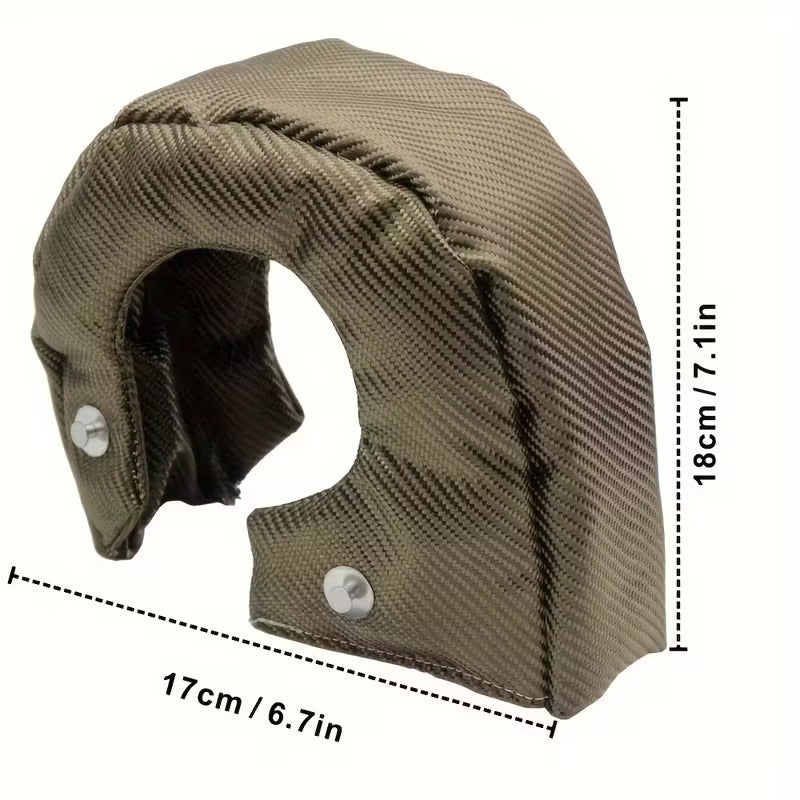 Turbocharger Blanket Titanium Color - T3 Turbocharger Heat Shield Thermal Cover with Two Fastening Spring Clips - (10005368)