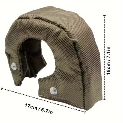 Turbocharger Blanket Titanium Color - T3 Turbocharger Heat Shield Thermal Cover with Two Fastening Spring Clips - (10005368)