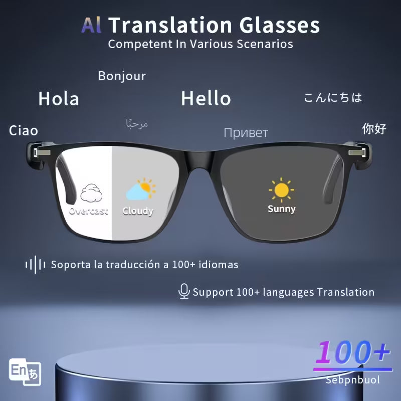 Smart Glasses with Wireless HIFI Headphones, Dual Speaker, Touch Control (10007858)
