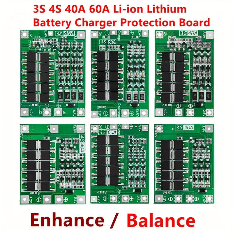 3S/4S 40A/60A Li-ion Lithium Battery Charger Protection Board for 18650  Cells - Electromann SA